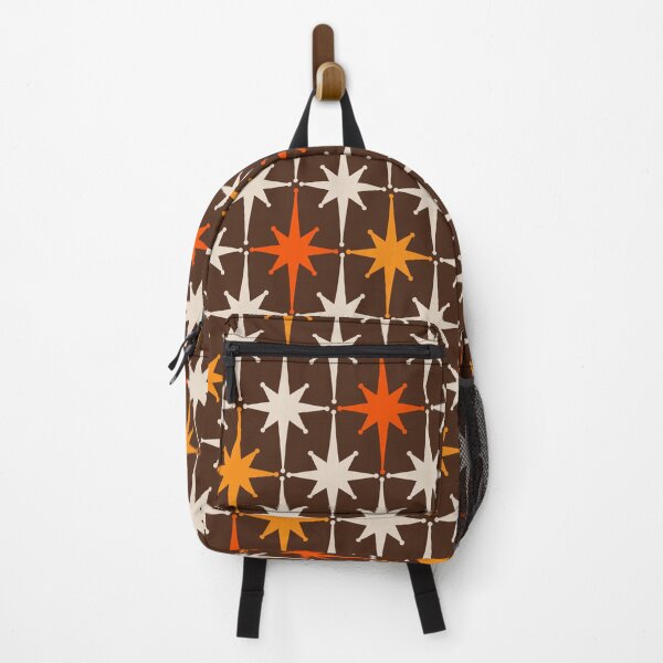 Item preview, Midcentury Modern Atomic Age Starburst Pattern in Retro 70s Brown Orange Beige designed and sold by kierkegaard.