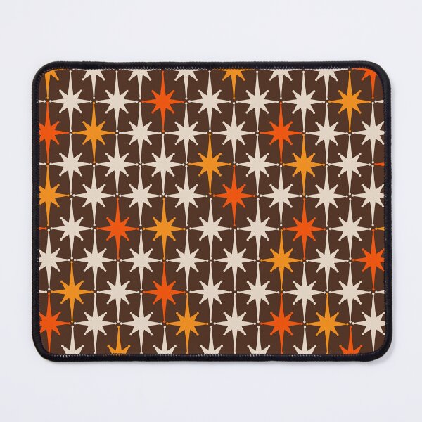Item preview, Midcentury Modern Atomic Age Starburst Pattern in Retro 70s Brown Orange Beige designed and sold by kierkegaard.