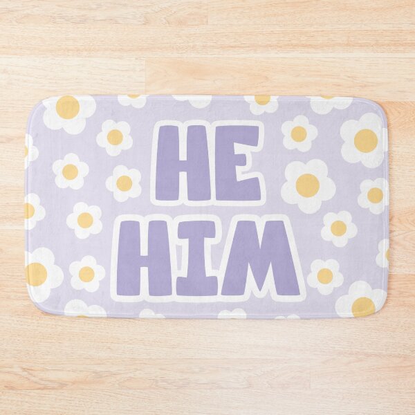 Item preview, Daisies He/Him Pronouns in Purple designed and sold by MoonMint.