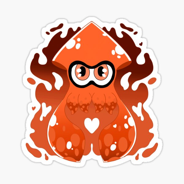 Item preview, Orange Inky Squid Splash designed and sold by Tsubaki Hoshiko.