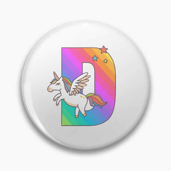 Artikelvorschau, Einhorn-Monogramm-Buchstabe D niedliches Anfangsgeburtstagsgeschenk entworfen und verkauft von Delightfully Cynical.
