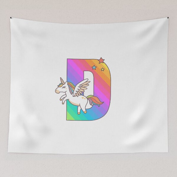 Item preview, Unicorn Monogram Letter D Initial Cute Birthday Gift designed and sold by Delightfully Cynical.