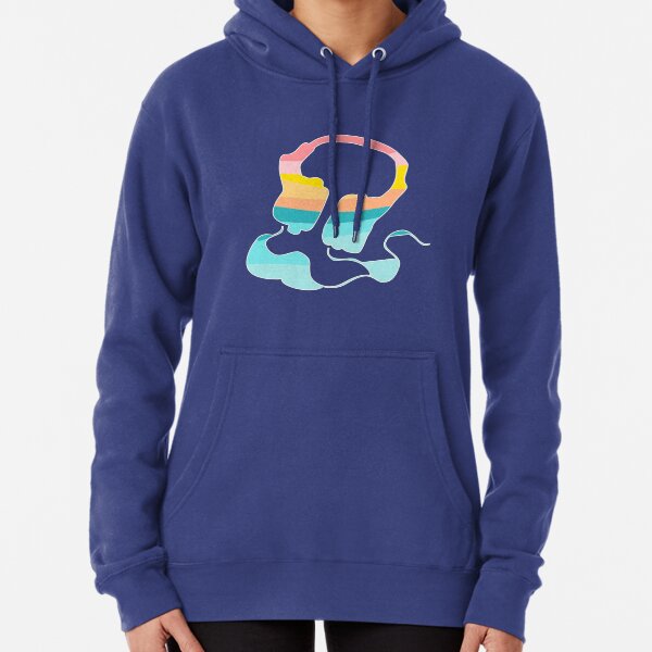 Headphones Rainbow Sunset Colors Pullover Hoodie