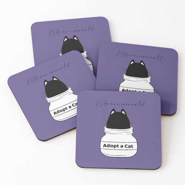 Item preview, Kids Are Overrated Adopt A Cat Illustration designed and sold by CartheArtwork.