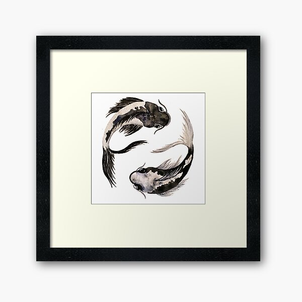 Yin Yang Koi Framed Art Print
