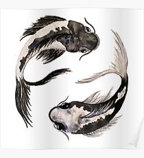 Yin Yang Koi Poster