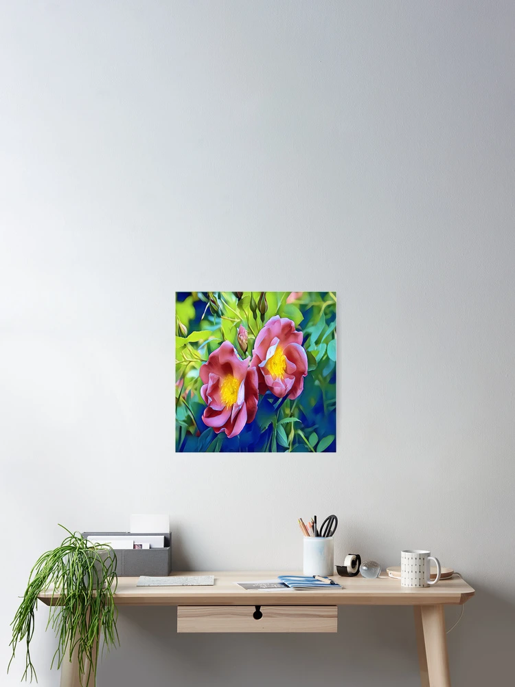 Imagen 2 de 3, Póster con la obra CUADRO ROSA RUGOSA, diseñada y vendida por KatisDesign.