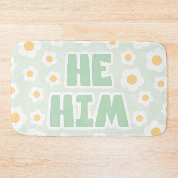 Item preview, Daisies He/Him Pronouns in Green designed and sold by MoonMint.