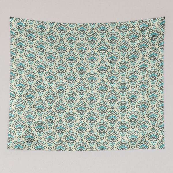 Item preview, 2027 - damask florals, grey / blue designed and sold by RouCouCou.