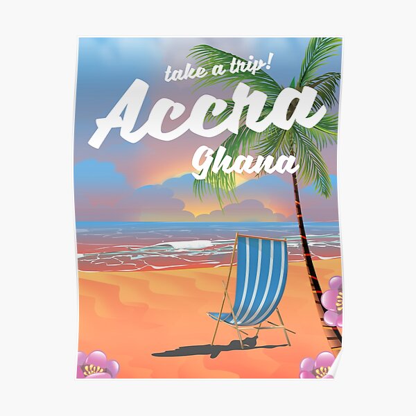 Accra Ghana beach travel poster Poster