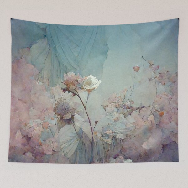 Item preview, Beautiful Painted Flowers in a Dreamy Blue World designed and sold by moorzyart.