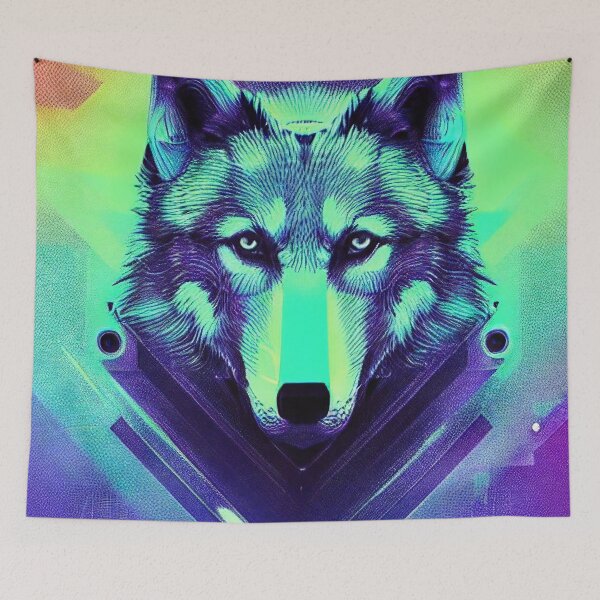 Item preview, Geometric polygonal grey wolf illustration designed and sold by Grewtrel.
