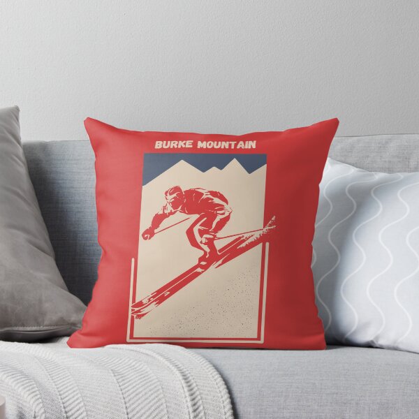 Item preview, Burke Mountain in Burke, Vermont, United States, North America - Vintage Red Ski Poster for Mountain Alpine Skier designed and sold by Vintage-TM.