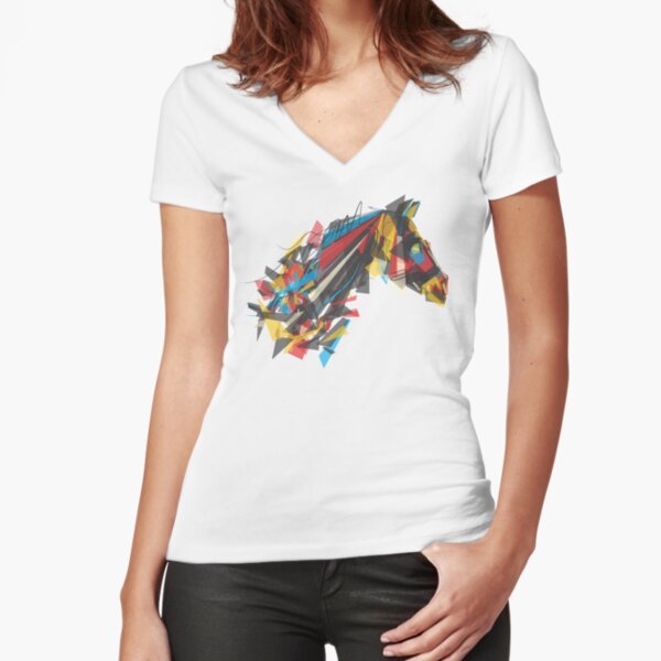 beygir (horse) Fitted V-Neck T-Shirt