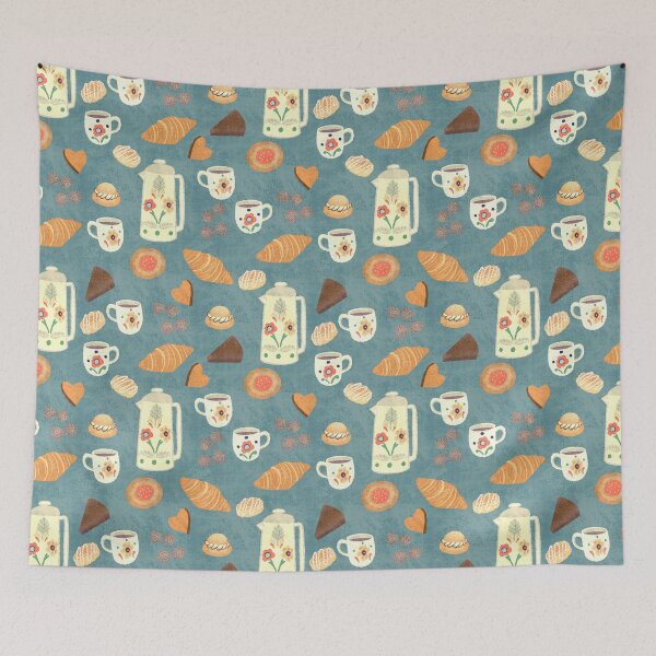 Item preview, Cozy Coffee Break in Blue designed and sold by Booneb.
