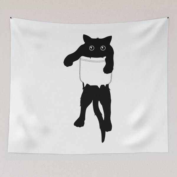 Item preview, Hang loose black cat pocket art Classic  designed and sold by aivitafajanm.