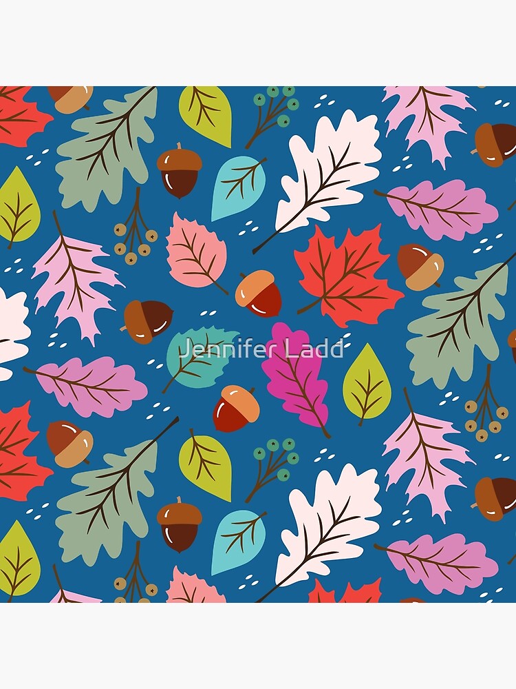Thumbnail 4 of 4, Pillow, Colorful autumn leaves and acorns designed and sold by jennifereladd.