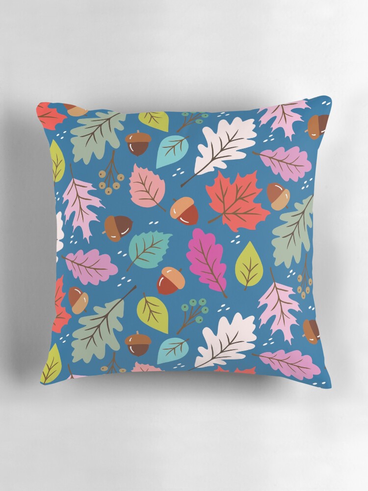 Thumbnail 3 of 4, Pillow, Colorful autumn leaves and acorns designed and sold by jennifereladd.