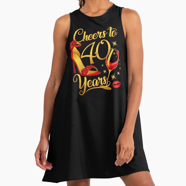 40th Birthday. Fabulous at 40 women, ladies" A-Line Dress for Sale by  iclipart | Redbubble
