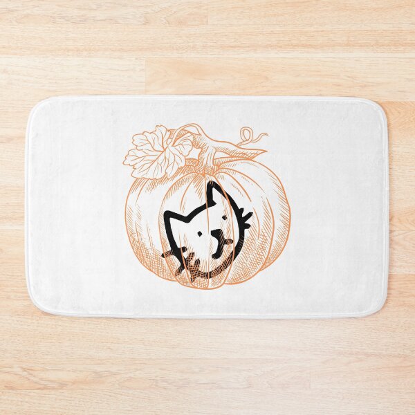 Item preview, A sinister cat protects her pumpkin as she purrs for Halloween. designed and sold by Amadej.