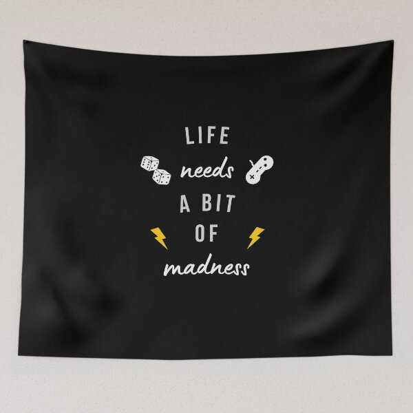 Item preview, LIFE NEEDS A BIT OF MADNESS. designed and sold by ELEGANTRETRO.