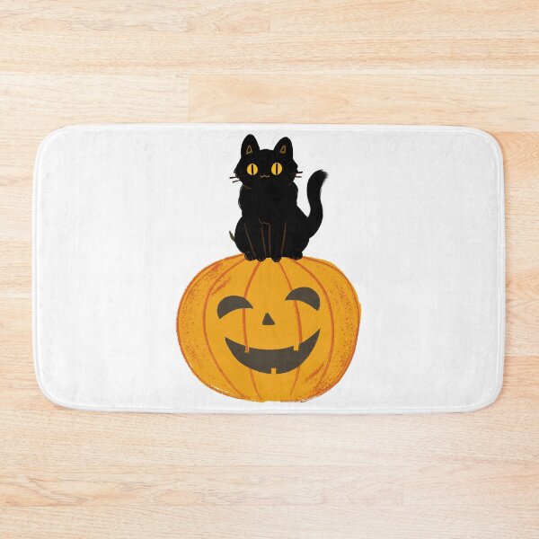 Item preview, A sinister cat protects her pumpkin as she purrs for Halloween. designed and sold by Amadej.