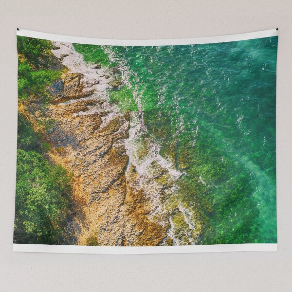 Item preview, Island on the edge of the sea view from above designed and sold by klimov0101.