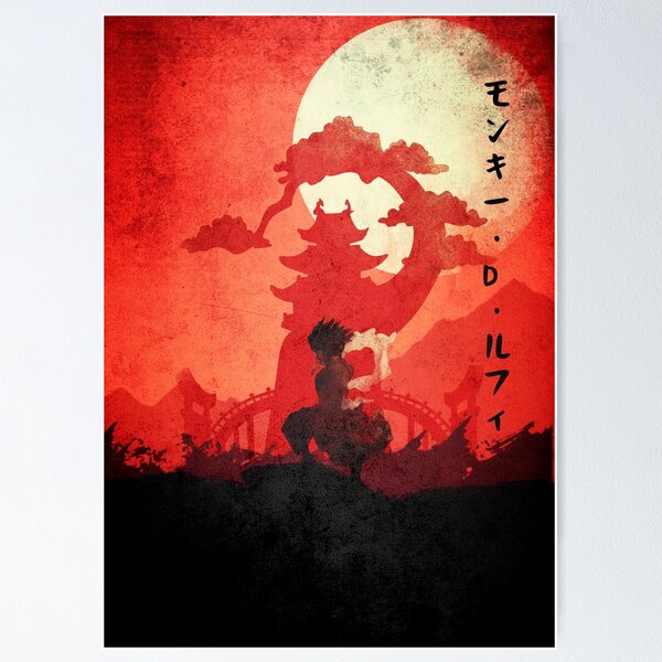 One Piece - Luffy in Wano Artwork Poster Emoldurado, Quadro em