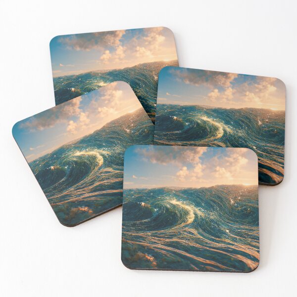 Item preview, Raging waves against the backdrop of the rising sun designed and sold by klimov0101.