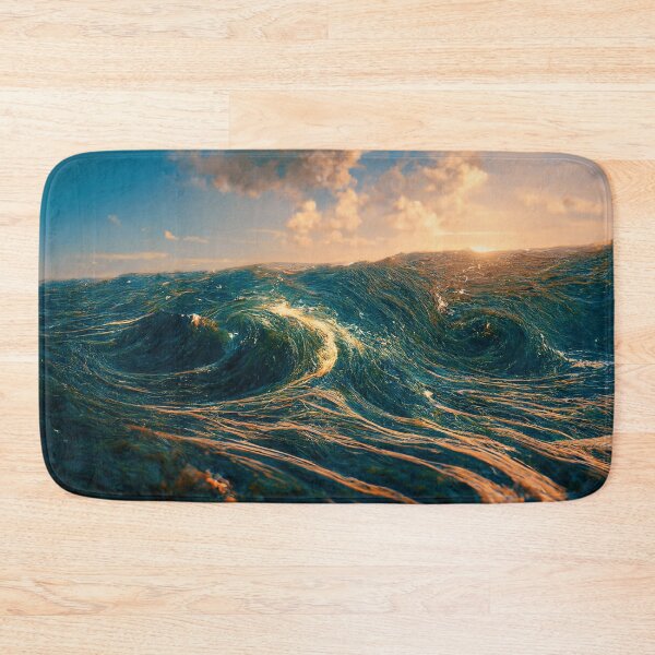 Item preview, Raging waves against the backdrop of the rising sun designed and sold by klimov0101.