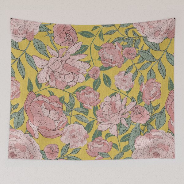 Item preview,  Victorian Peony Yellow BG designed and sold by Claudia S. Design.