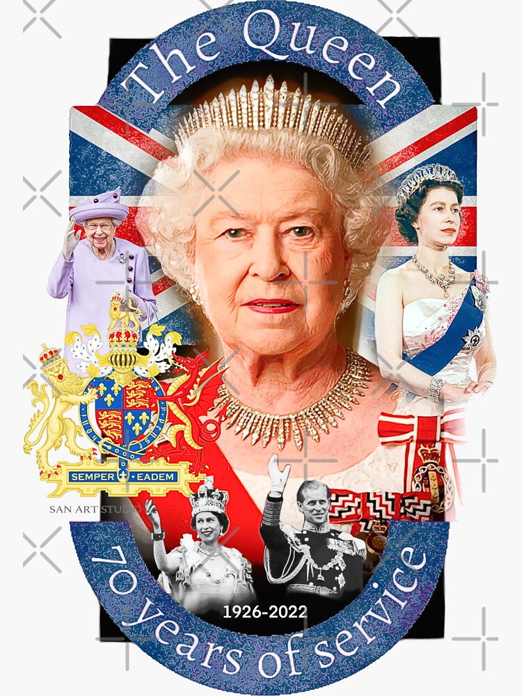 "Queen Elizabeth 2 collage " Sticker for Sale by Sansahota Redbubble