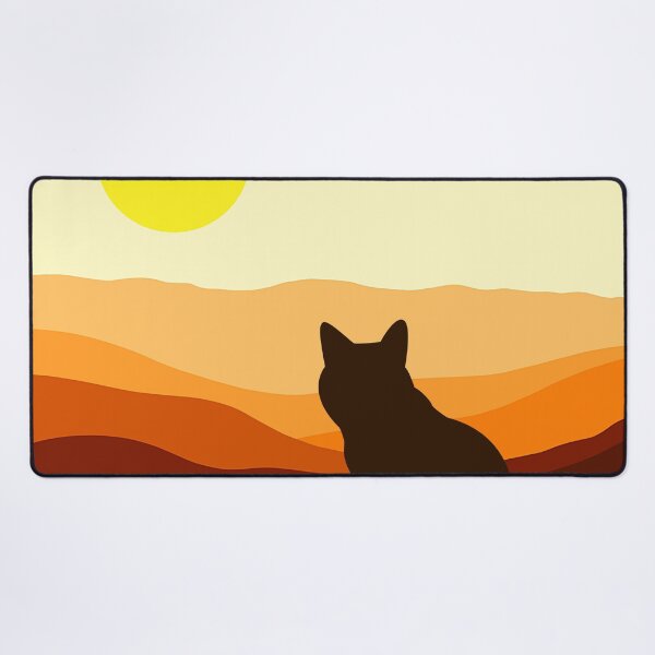 Item preview, CAT WATCHING SUNSET designed and sold by KatisDesign.