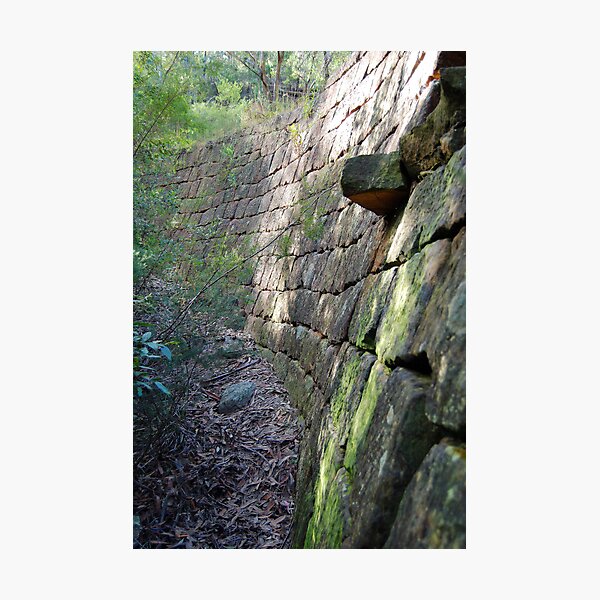 Curved Convict Built Wall - Great North Road Photographic Print
