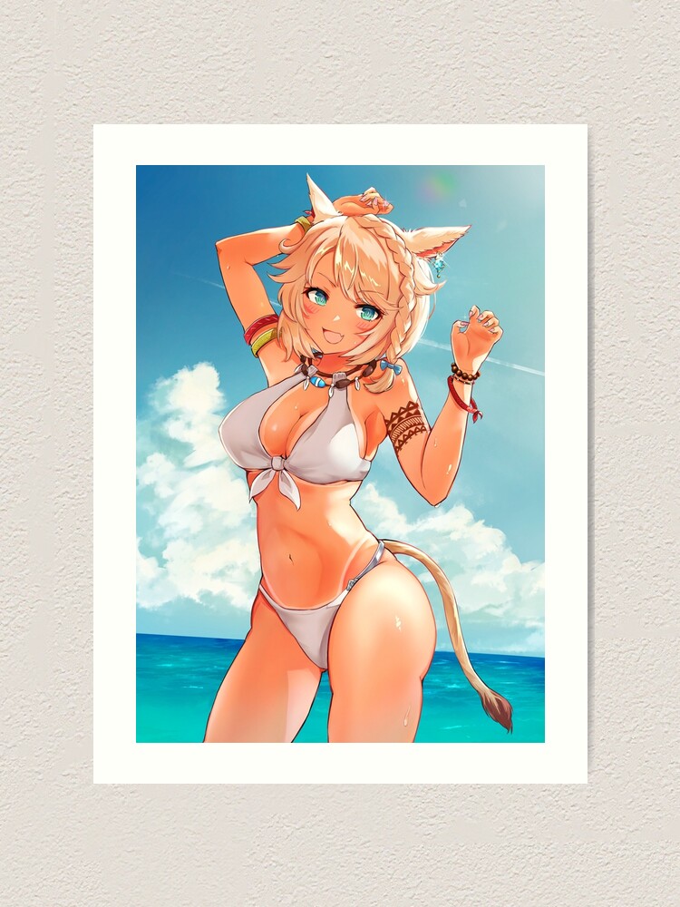 Hot Miqote Race Neko Bikini Final Fantasy Xiv 14 Ffxiv Sexy Lewd Panties Boobs Hentai Catgirl