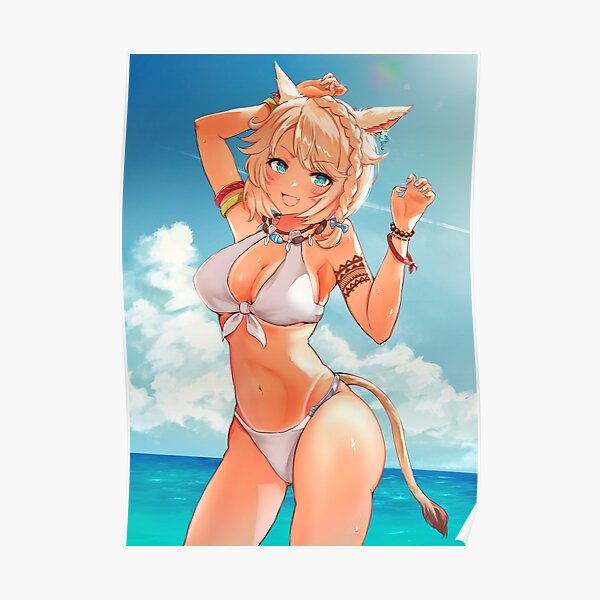 Hot Miqote Race Neko Bikini Final Fantasy Xiv 14 Ffxiv Sexy Lewd Panties Boobs Hentai Catgirl