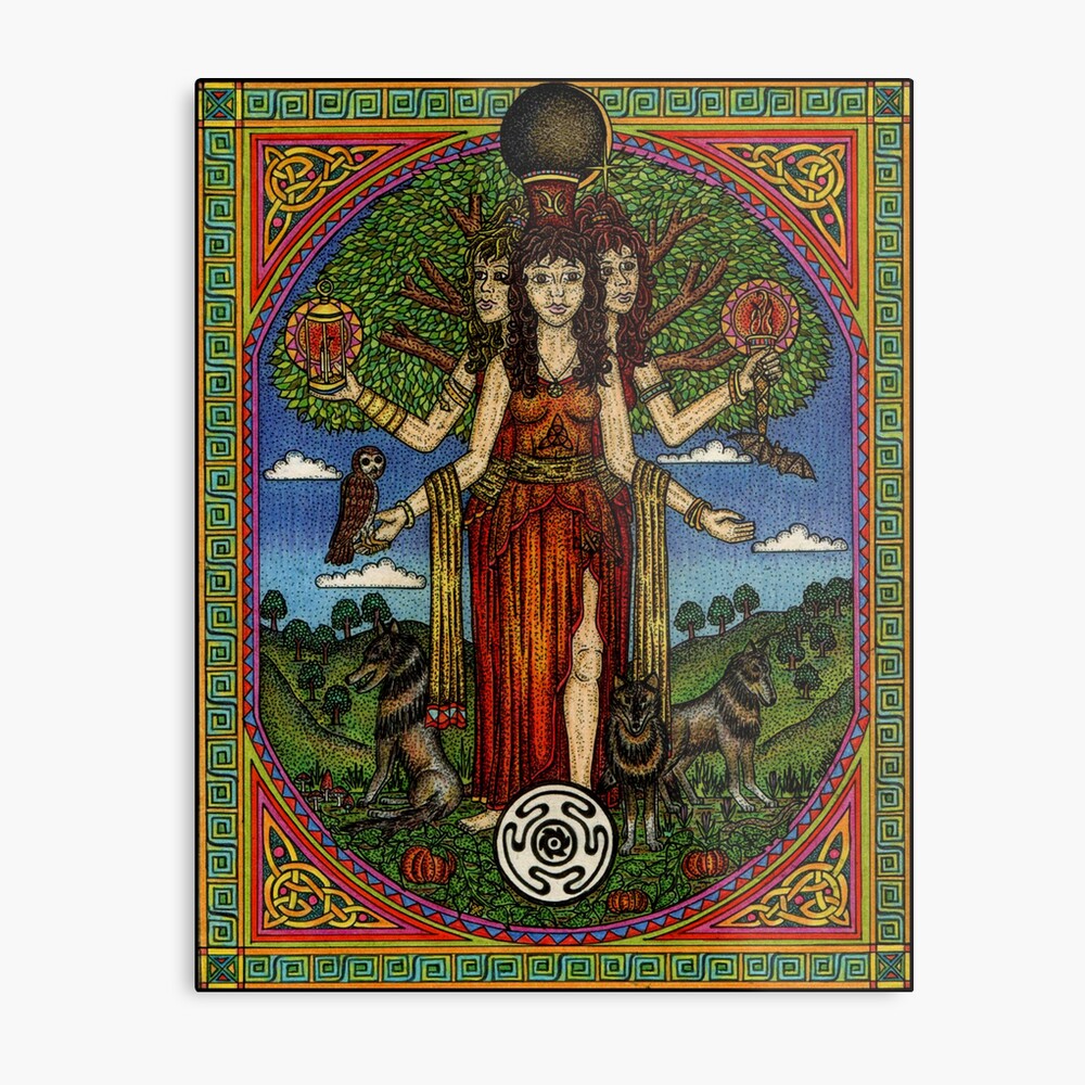 Hecate Goddess of the Crossroads 8x10 Giclée Canvas Print Pagan Mythology Psychedelic Bohemian Gypsy Witch newest Goddess Art