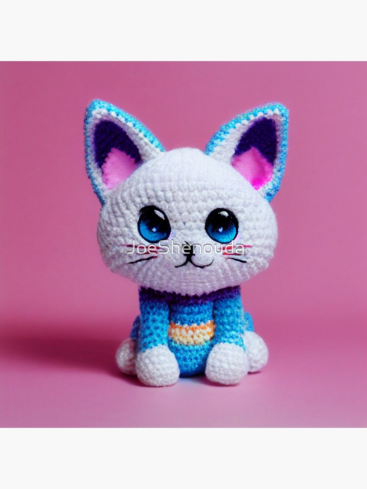 Lámina fotográfica «Lindo gatito Amigurumi colección original de