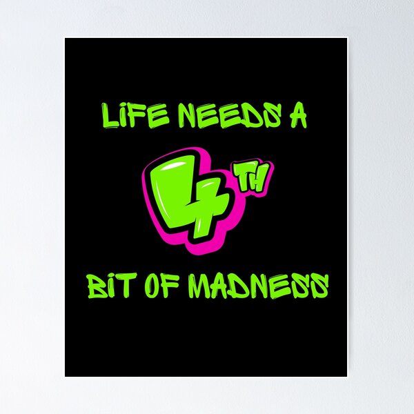 Item preview, LIFE NEEDS A BIT OF MADNESS. designed and sold by ELEGANTRETRO.
