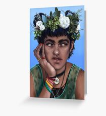 flower crown blue Greeting Card