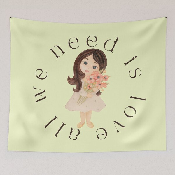 Item preview, All we need is love - watercolor girl designed and sold by All-About-Life.