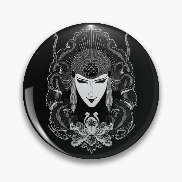 Item preview, Vintage Art Nouveau, Art Deco, Aubrey Beardsley, female, gothic style, mask design designed and sold by Proverbial Wisdom Design.