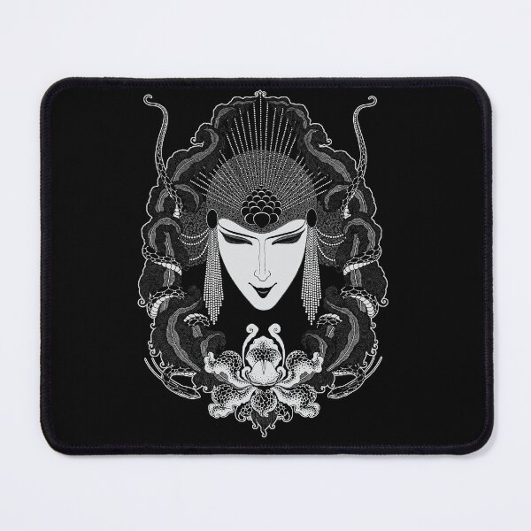 Item preview, Vintage Art Nouveau, Art Deco, Aubrey Beardsley, female, gothic style, mask design designed and sold by Proverbial Wisdom Design.