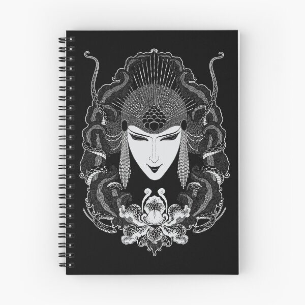 Item preview, Vintage Art Nouveau, Art Deco, Aubrey Beardsley, female, gothic style, mask design designed and sold by Proverbial Wisdom Design.