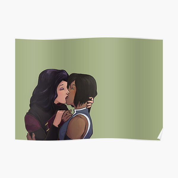 A Korrasami Kiss Poster By Snappilier Redbubble 