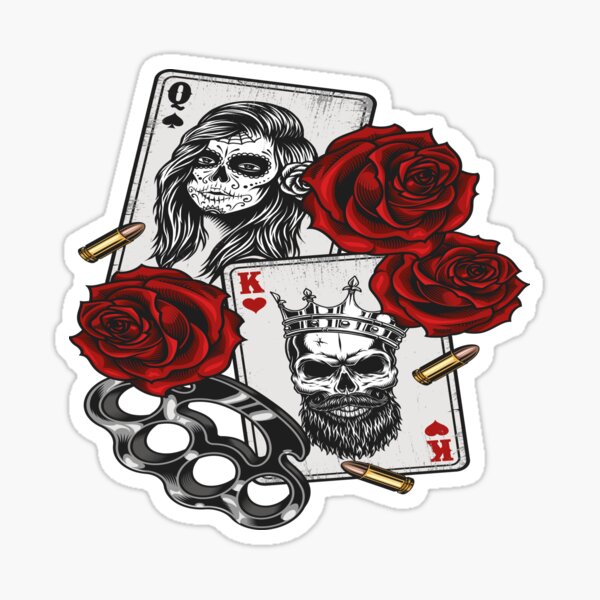 Gangsta Concept With Playing Card Sticker For Sale By Houda D Redbubble   St,small,507x507 Pad,600x600,f8f8f8 