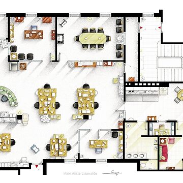 Dunder Mifflin Floor Plan Art Board Print for Sale by zoeandsons