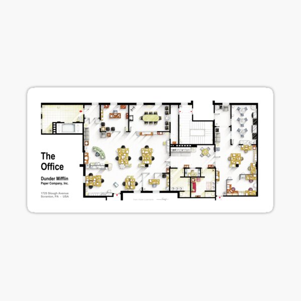 Item preview, Floor plan of the offices from THE OFFICE (USA) designed and sold by TV Floorplans & More.