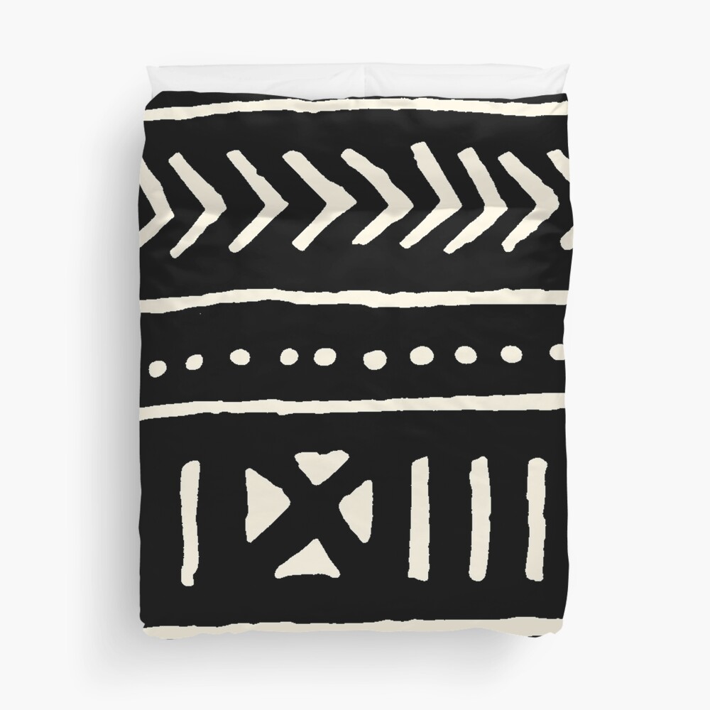 "african mud cloth black and white" Duvet Cover for Sale by