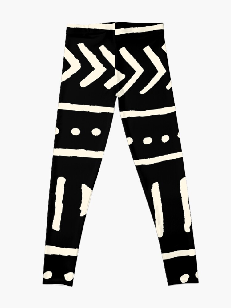 Alternate view of african mud cloth black and white Leggings